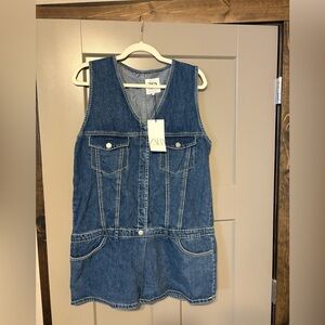 Zara Blue Denim V-Neck Jumpsuit